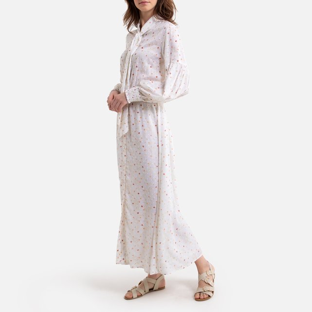 Langes Kleid mit Schleifenkragen und Blumendruck  LA REDOUTE COLLECTIONS image 0