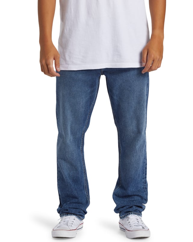 Jeans Quicksilver Pour Homme - Taille 34, Longueur 34 Pouces, Coupe Droite Délavée Bleu Foncé