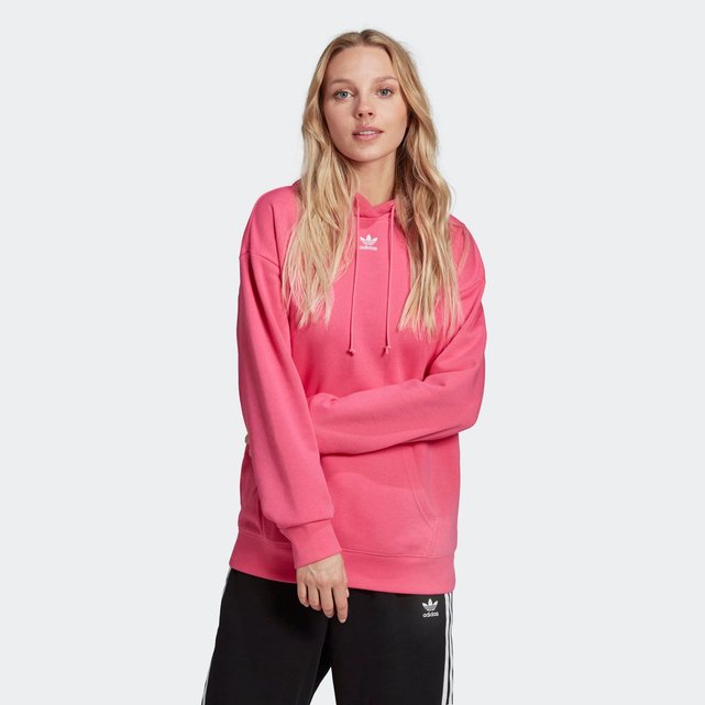 Sweat Shirt à Capuche Trefoil Essentials Rose Adidas Originals La Redoute