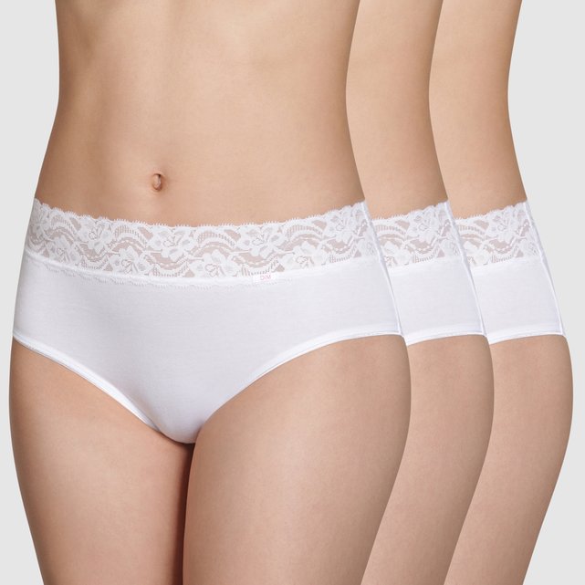 3er-Pack Maxi-Slips Coton Stretch Feminine (2+1 gratis)  DIM image 0