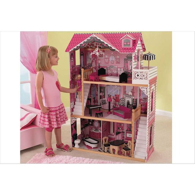 Maison De Poupee Amelia Avec 2 Escaliers Rose Kidkraft La Redoute