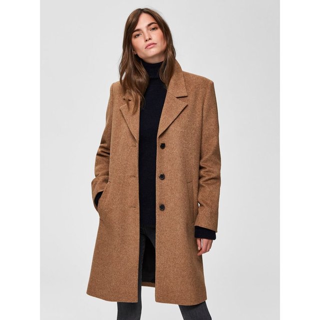 manteau laine beige femme