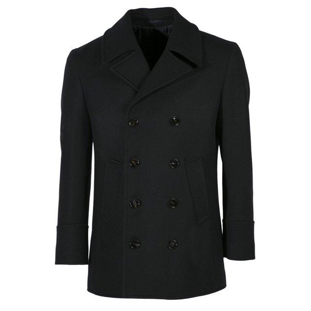 Caban croisé en laine et cachemire noir Bruce Field | La Redoute Manteau homme cachemire bleu marine | La Redoute