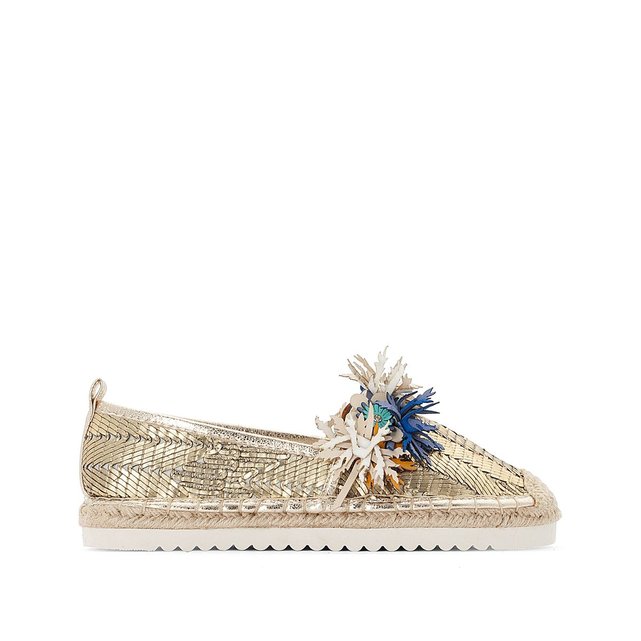 Espadrilles cuir cony doré Bunker La Redoute Espadrilles cuir cony doré Bunker La Redoute