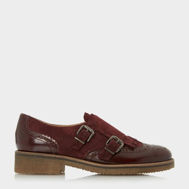 Crepe sole double buckle monk shoe - garland bordeaux cuir Dune London La Redoute Crepe sole double buckle monk shoe - garland bordeaux cuir Dune London La Redoute