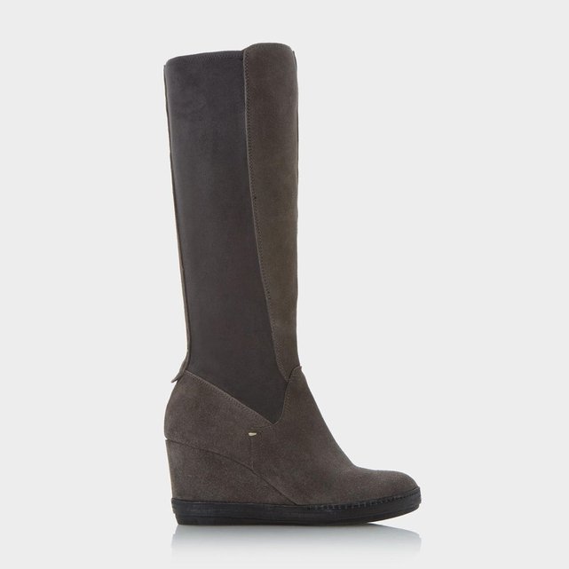 bottes compensées daim
