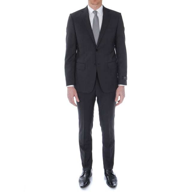 Costume Homme Del Mare 1911 En Laine - Taille 50, Noir à Rayures, Fabriqué En Italie - Neuf Avec étiquettes