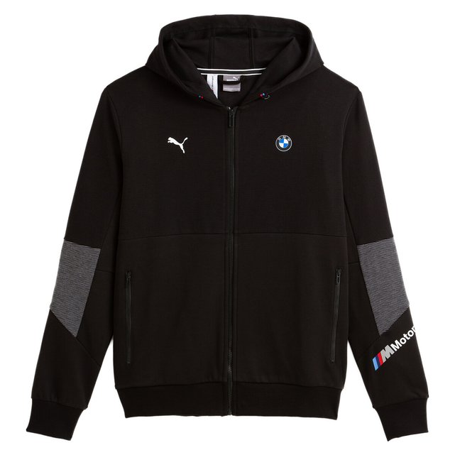 Bmw motorsport hoodie with zip fastening in cotton mix , black, Puma ...