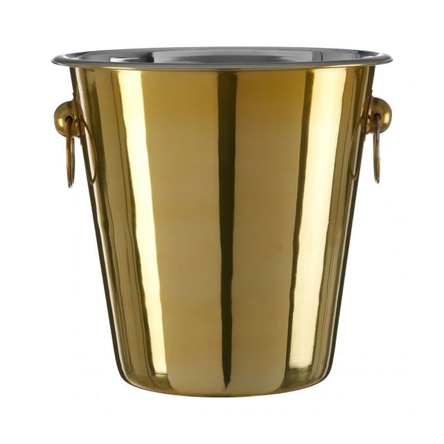 Seau à Champagne Doré Sur Pied - 5L Acier Inoxydable - Refroidisseur Luxe Pour Fêtes Et Barbecues - Hauteur 91 Cm