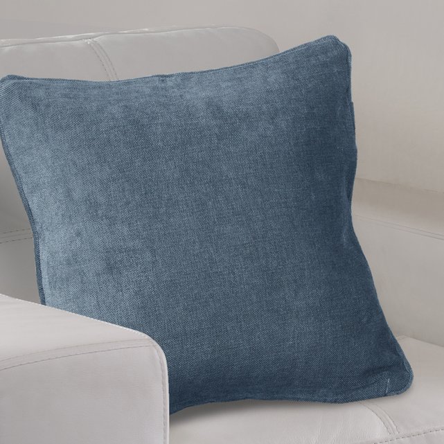 Luxury Chenille Cushion Covers Pair Duck Egg Duck Egg Blue