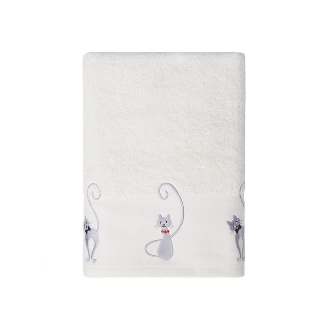 Serviette De Bain Brodee Chat Malo Sensei Maison La Redoute