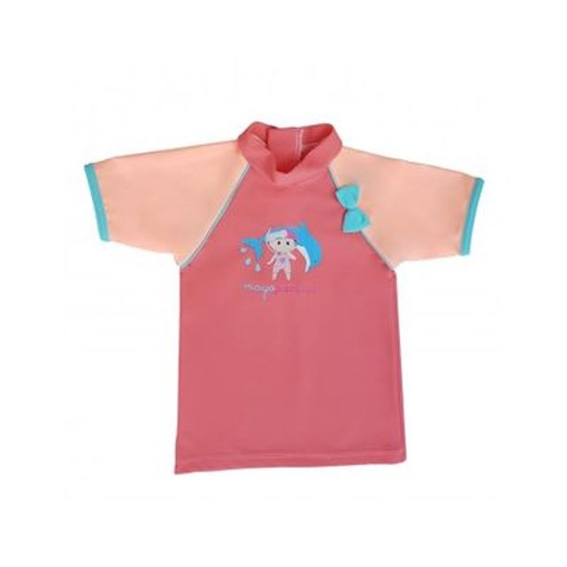 Tee Shirt Anti Uv Bebe Fille Peachy Zip Arriere Manches Courtes Corail Mayoparasol La Redoute