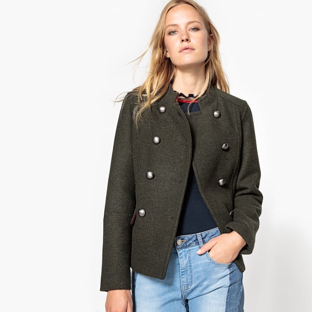 Military style coat , khaki, La Redoute Collections La Redoute