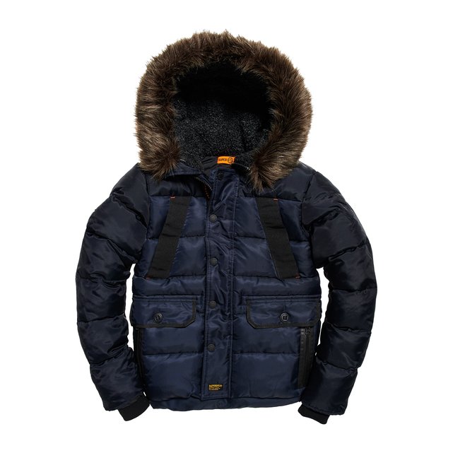 Chinook short hooded parka , navy, Superdry | La Redoute