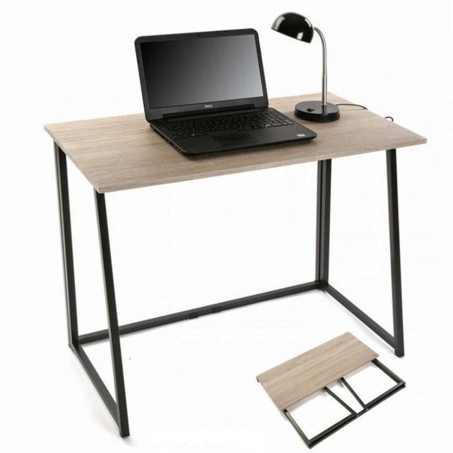 Table de bureau pliante mdf et noir versa multicolore ...