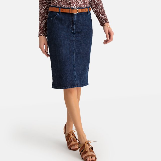 Rechte Rok In Stretch Denim Denim Anne Weyburn La Redoute