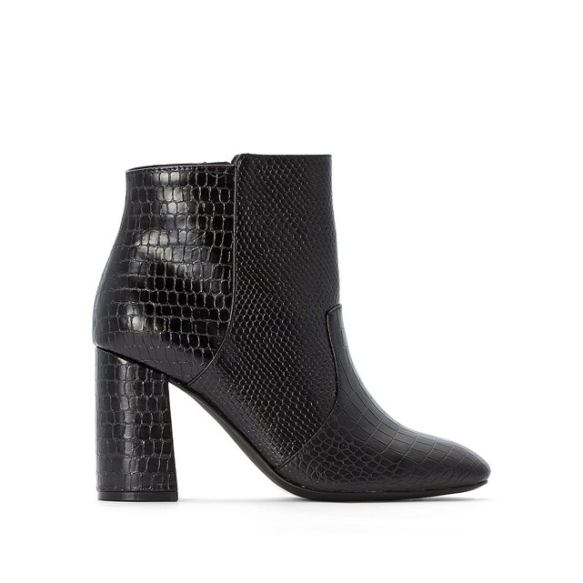 mock croc ankle boots