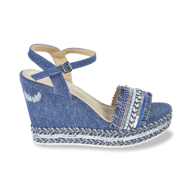 Sandales talon compensé tali bleu jean Kaporal | La Redoute