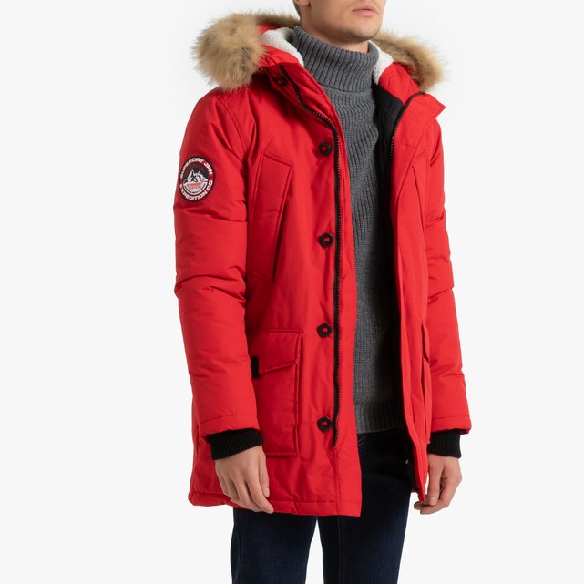 Everest long parka with faux fur hood and pockets Superdry | La Redoute