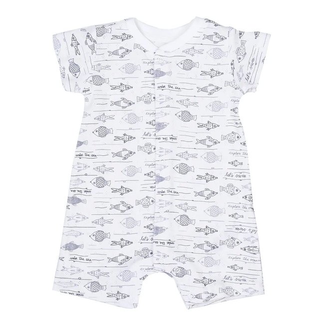 Combishort Barboteuse Bebe En Coton Bio Gris Sevira Kids La Redoute