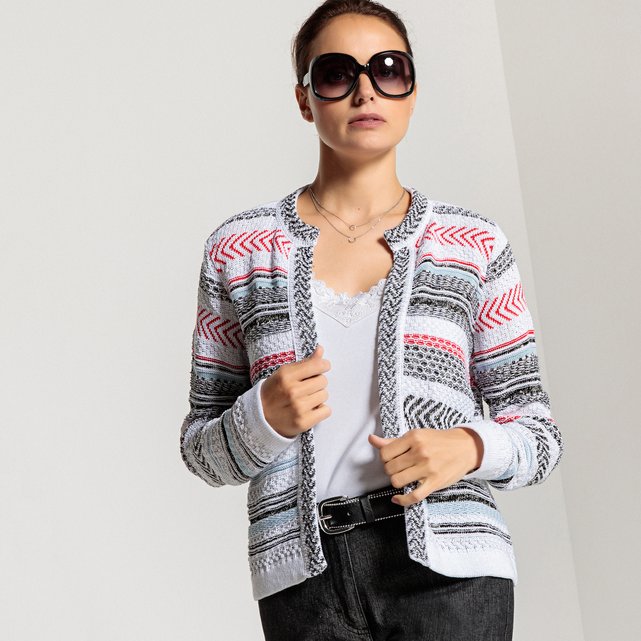 Cardigan Ouvert Maille Jacquard