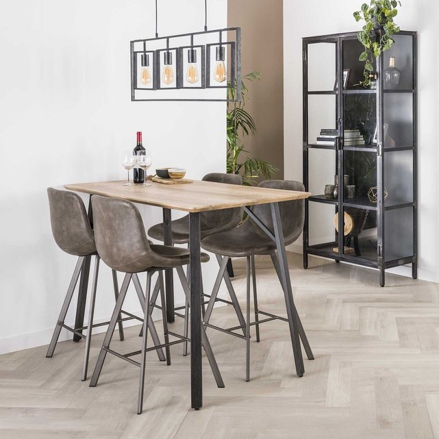 Table Haute Mange Debout Bois Clair Et Metal Style Contemporain 140x70cm Helsinki Bois Naturel Pier Import La Redoute