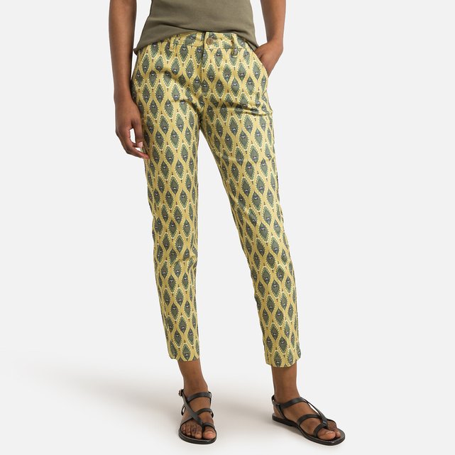 Claudia peacock cigarette trousers yellow green Freeman T