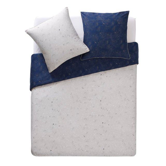 Essix Belle /Étoile Taie dOreiller 50x75 cm Satin de coton Bleu nuit