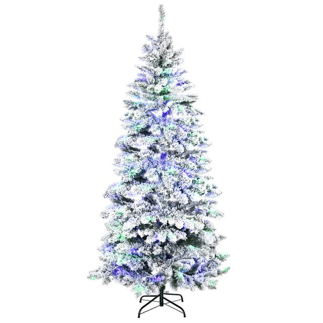 Sapin De Noël Artificiel Lumineux Avec Neige - 60 Cm, 30 LED Blanches Chaudes, 8 Modes