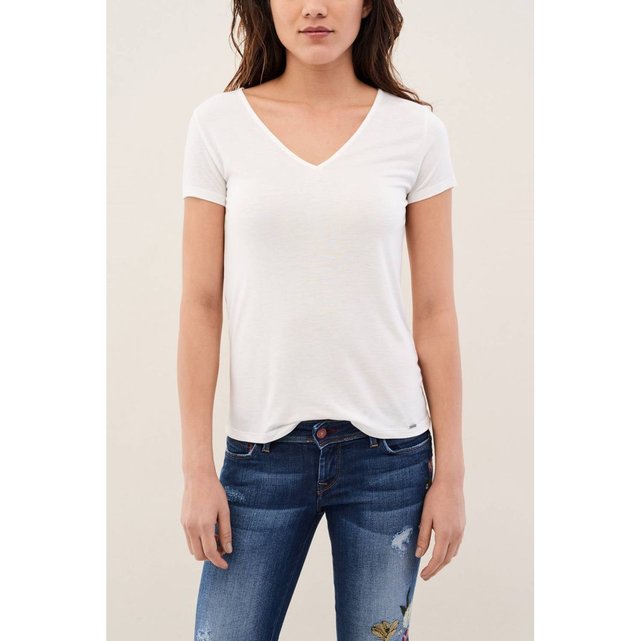 SalsaLa En Détail Dans Dos Tissu Shirt Le T Austria Avec Perle sQrhdt