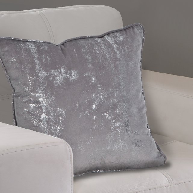 Margo Metallic Velvet Thermal Single Filled Cushion Grey Grey
