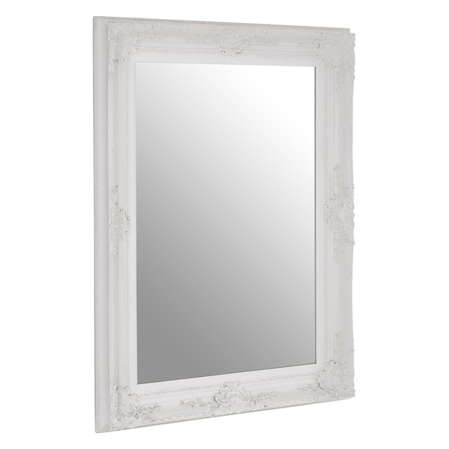 113 X 83cm Wall Mirror In Antique White, White Vintage Mirror