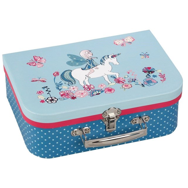 Valisette De Rangement Carton Licorne Bleu Viquel La Redoute