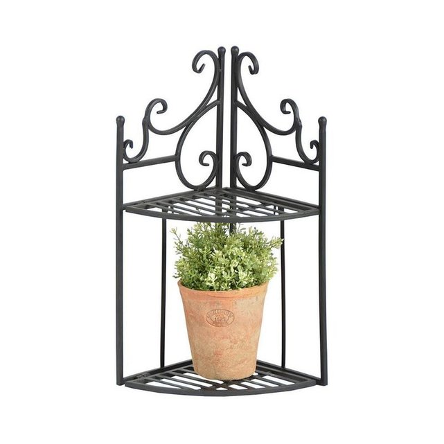 Etagère pliante à plantes arabesques demi-ronde Couleur noir Jardindeco