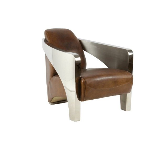 Fauteuil Cuir Véritable et Inox L'Ambitieux Fauteuil Cuir Véritable et Inox L'Ambitieux