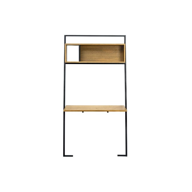 Bureau Etagere Bois Et Metal Serah Bois Clair Noir Miliboo La Redoute