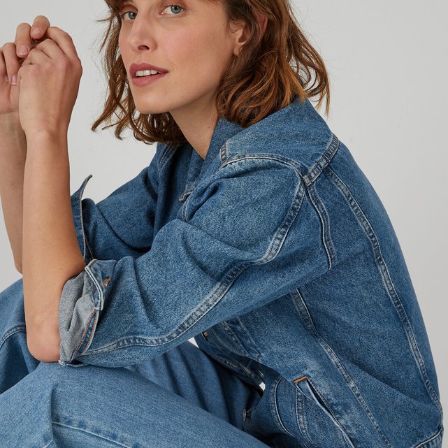 Female oversized denim outlet jacket