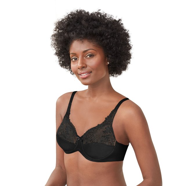 Buy Black Recycled Lace Full Cup Comfort Bra - 38GG, Bras