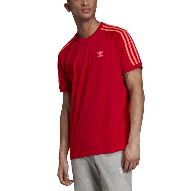 red 3 stripe adidas top