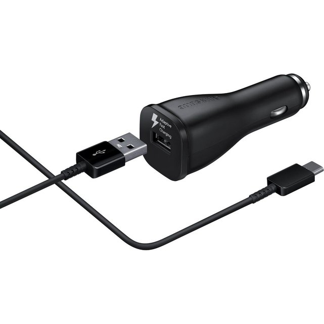 Chargeur allume-cigare usb 2a 15w quick charge+cable usbc-noir Samsung | La Redoute