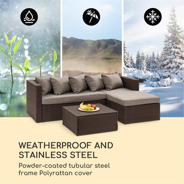 Poly Rotin Jardin Lounge Ensemble de jardin marron salon en poly rotin mobilier de jardin Set