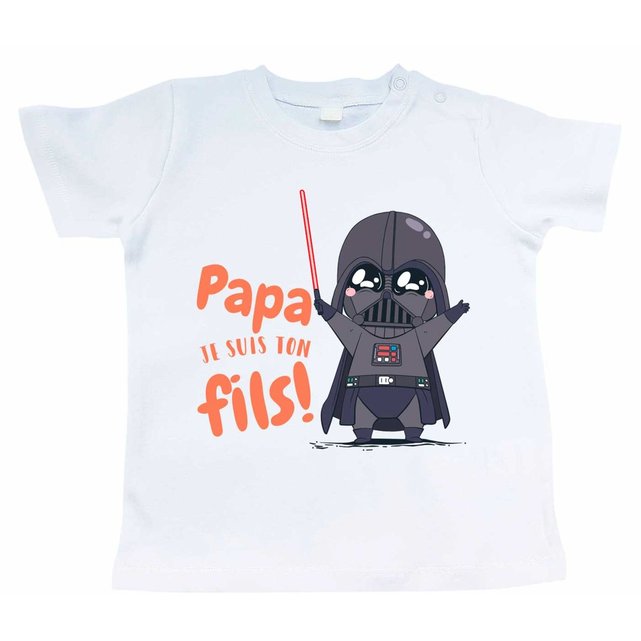 T-shirt bébé papa je suis ton fils Poupishirt | La Redoute - Je Suis Le Parrain De Ton Fils