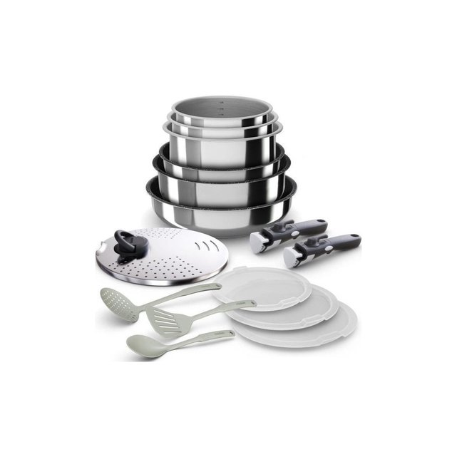 399915 Batterie De Cuisine 15 Pieces Inox Tous Feux Dont