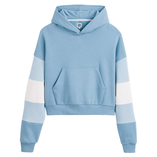 Adidas originals colour block tape crop hoodie online