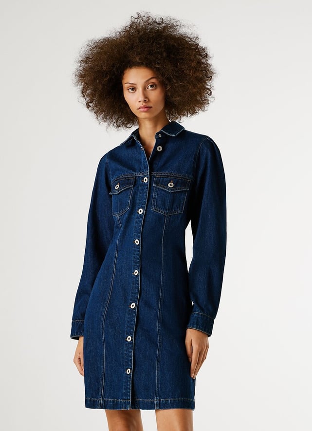Robe Tunique Blouse Pepe Jeans En Noir, Taille M - Viscose, Style Décontracté