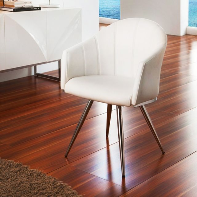 Chaise de bureau moderne zendart selection blanc/chrome ...