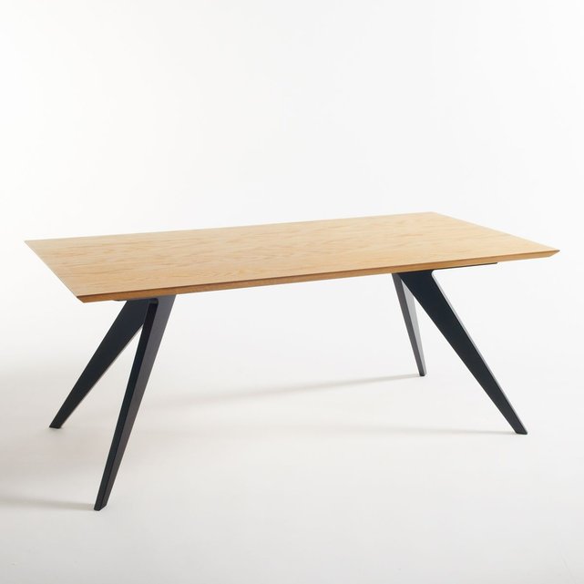 table repas 6 8 couverts biface noir la redoute table repas 6 8 couverts biface noir la redoute