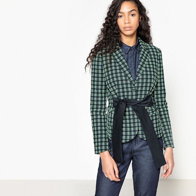 Redoute La Carreaux Veste Collections Jacquard Vert À qAU8X