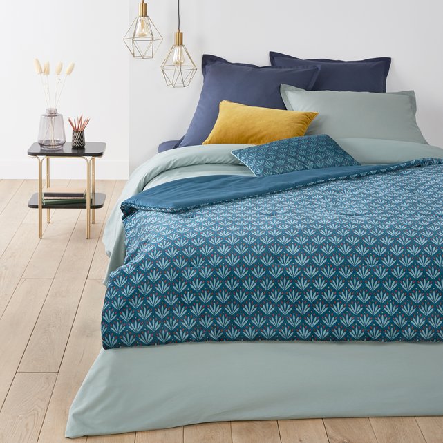 Eventail Velvet Quilt Prussian Blue Print La Redoute Interieurs