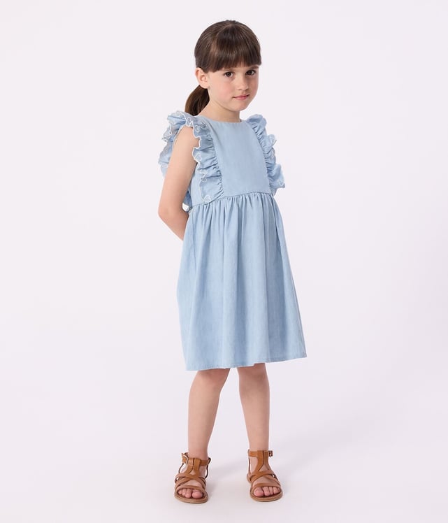 Robe Noire Petit Bateau Bretelle Coton - Taille XS (14 Ans) - Style T-Shirt Genou Occasion